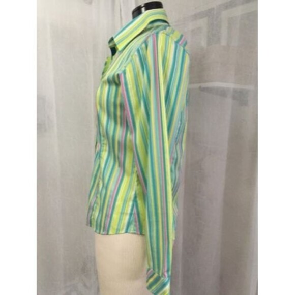Lilly Pulitzer Women's Shirt Pastel Striped Long Sleeve Blouse Size 6 - Picture 4 of 12